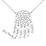 Family Names Pendant Necklace Dream Catcher Stainless Steel Jewelry
