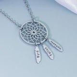 Family Names Pendant Necklace Dream Catcher Stainless Steel Jewelry