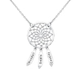 Family Names Pendant Necklace Dream Catcher Stainless Steel Jewelry