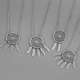 Family Names Pendant Necklace Dream Catcher Stainless Steel Jewelry
