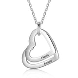 Personalized Stainless Steel Heart Necklace with Family Names