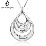 Personalized Family Necklaces Engraved 3 Name Necklace BFF Necklace