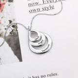 Personalized Family Necklaces Engraved 3 Name Necklace BFF Necklace
