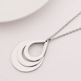 Personalized Water Drop Pendant Family Necklace with 3 Names Engraved