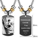 Custom Family Picture Necklace Engraved Photo Name Pendant