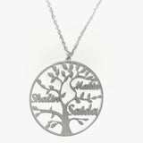 Custom Family Tree Name Necklace, Stainless Steel, Up to 6 Names