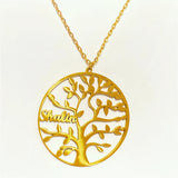 Custom Family Tree Name Necklace, Stainless Steel, Up to 6 Names