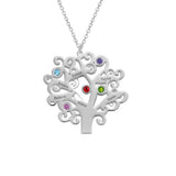Family Tree Name Necklace with Birthstone - Engrave Name Choker