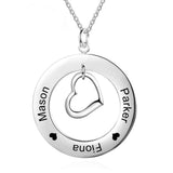Family Tree Name Necklace with Birthstone - Engrave Name Choker