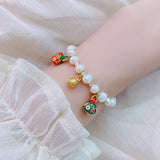 Custom Golden Swallowing Beast Bracelet with Freshwater Pearl Pendant