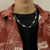 Pearl Two-Color Beaded Necklace Hip-Hop Men's Jewelry