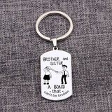 Custom Engraved Brother Sister Keychain - A BOND that can't be broken