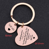 Dad Keychain Daughter Gift Stainless Steel Heart Charm Jewelry