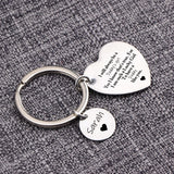 Dad Keychain Daughter Gift Stainless Steel Heart Charm Jewelry