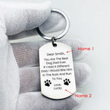 Personalized Dog Dad Keychain Stainless Steel Tag Name Photo Charm