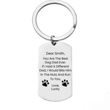 Personalized Dog Dad Keychain Stainless Steel Tag Name Photo Charm