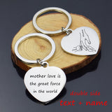 Custom Father's Keychain Papa Kid Name Heart Shape Key Chains Pendant
