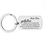 Personalized Uncle Auntie Keychain Charm Jewelry Godparent Gift
