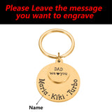 Personalized Fathers Keychain Children Name Original Gift for Daddy Car Key Dad