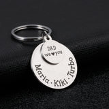 Personalized Fathers Keychain Children Name Original Gift for Daddy Car Key Dad