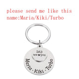 Personalized Fathers Keychain Children Name Original Gift for Daddy Car Key Dad