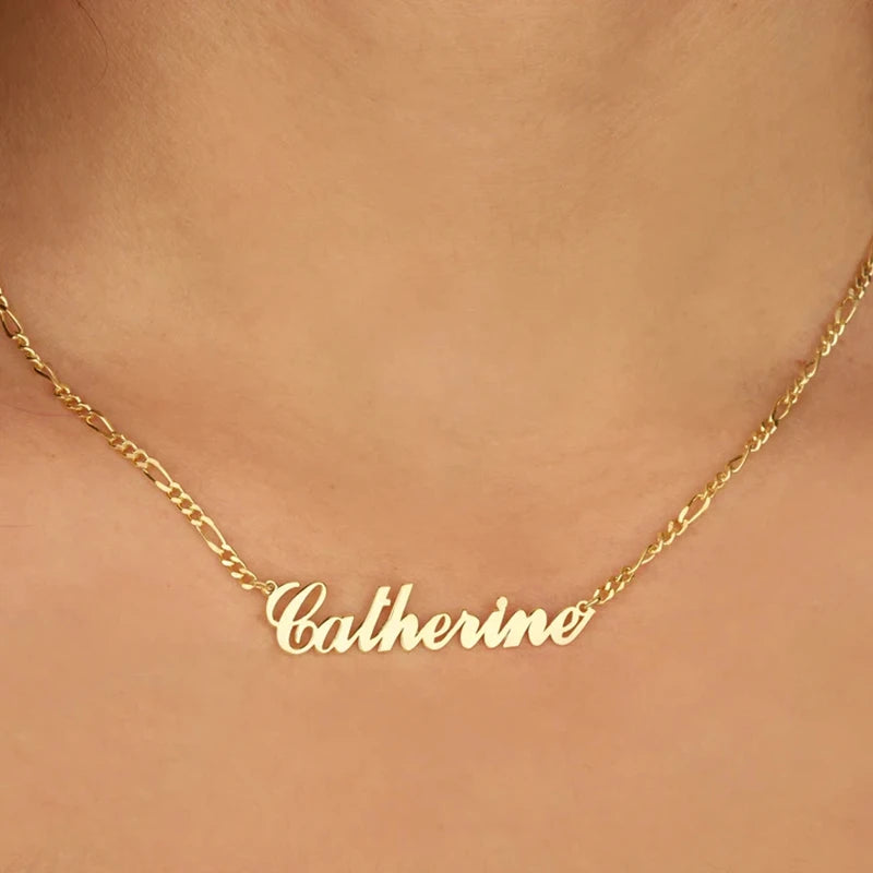 Personalized Chain Name Necklace ID Choker Necklaces For Women Stainless Steel