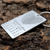 Personalized Fingerprint Keychain Calendar Keychain Thumb Fingeprints Keyring