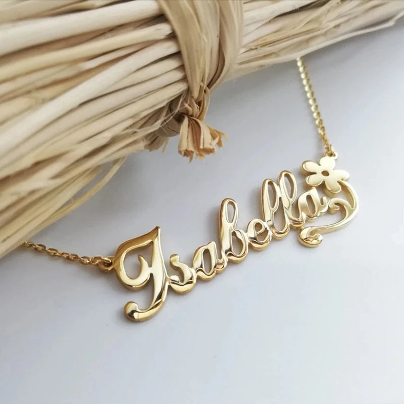 Personalized Flower Name Necklaces For Women Girl Favorite Jewelry Musical Note