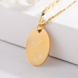 Personalized Flower Necklace Birth Month Pendant