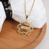 Flower Style Diamond Name Necklace Personalized Zircon Crystal Jewelry