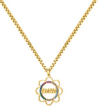 Flower Style Diamond Name Necklace Personalized Zircon Crystal Jewelry