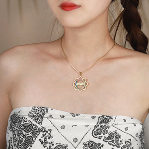 Flower Style Diamond Name Necklace Personalized Zircon Crystal Jewelry