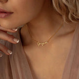 Custom Name Necklace Stainless Steel Box Chain Pendant Jewelry