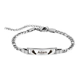 Personalized Footprint Bracelet with Name for Babies, Stainless Steel 50mm