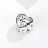 925 Silver Forever & Always Heart Bead Bracelet DIY Jewelry