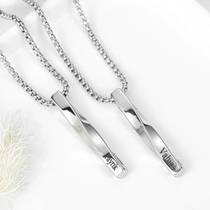 Custom 3D Bar Name Necklace Engraved Stainless Steel Jewelry