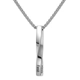 Personalized Engraved Twisted Bar Necklace Stainless Steel Name Pendant