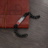 Engraved Medical Bracelets for Men Stainless Steel Alert ID Bracelets