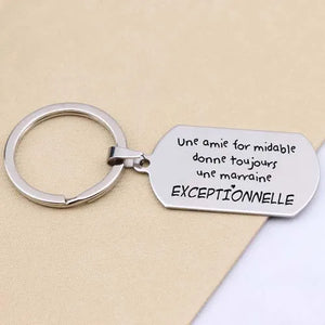 Personalized French Key Chain Charms Jewelry Keyrings Engraving