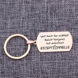 Personalized French Key Chain Charms Jewelry Keyrings Engraving