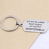 Personalized French Key Chain Charms Jewelry Keyrings Engraving