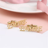 Frosted Initials Cufflinks Men's Buttons Wedding Shirt Letter Cufflinks