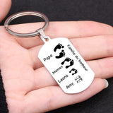 Custom Family Name Footprint Keychain