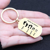 Custom Family Name Footprint Keychain