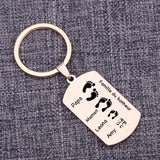 Custom Family Name Footprint Keychain