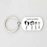 Custom Family Name Footprint Keychain