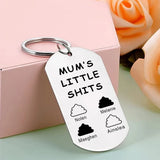 Mum's Little Shits Kids Name Keyring