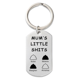 Mum's Little Shits Kids Name Keyring
