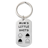 Mum's Little Shits Kids Name Keyring