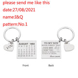 Personalized Calendar Keychain for Mom Dad